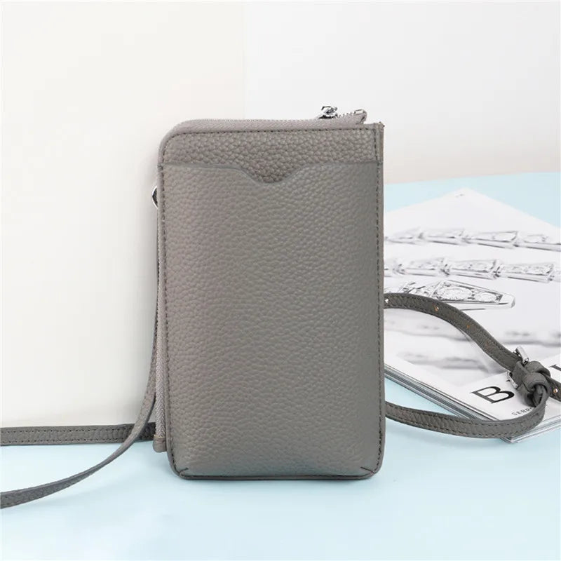 Fashion Genuine Leather Phone Crossbody Bag