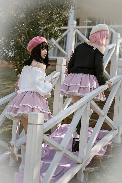 Spring Chic Gothic Skirt Sets Japan Girls Sweet Lolita