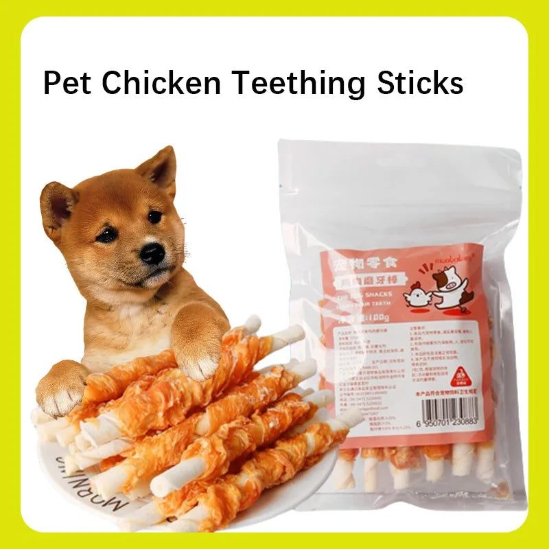 Pet Dog Snacks Teeth Cleaning Grinding Stick Chicken Wrap