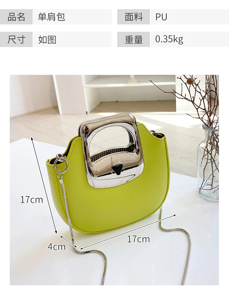 Metallic Luxury PU Leather Mini Crossbody Bags For Woman