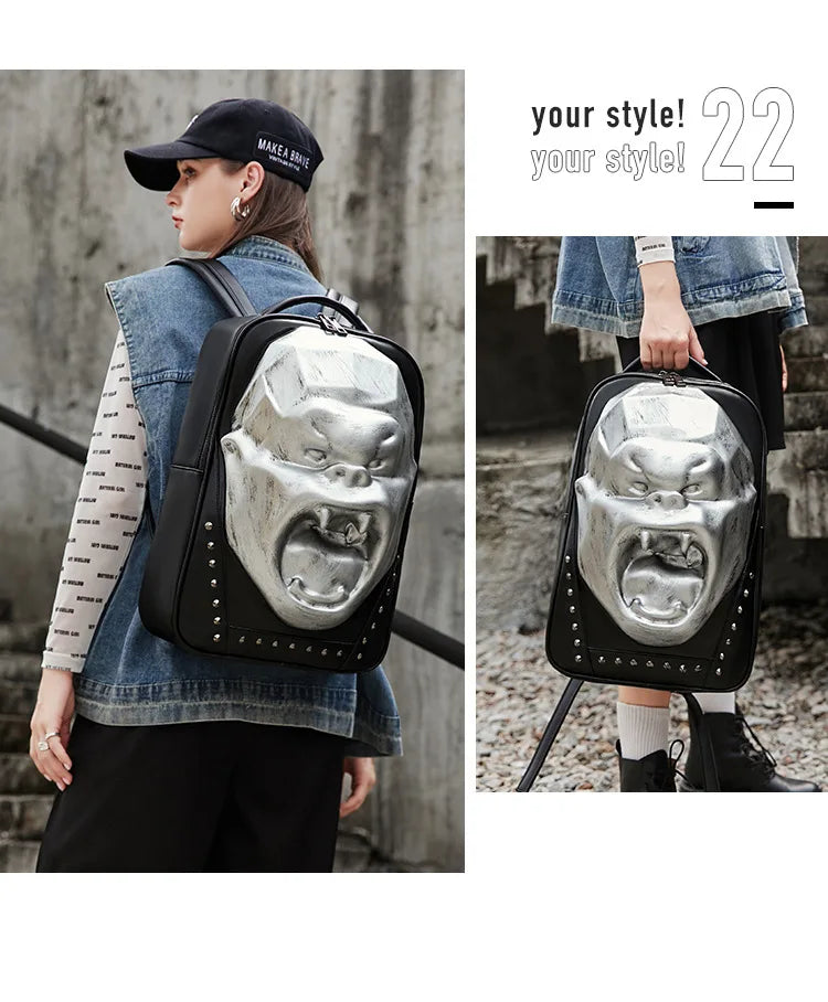 Head Luxury Designer Women Backpack Unisex