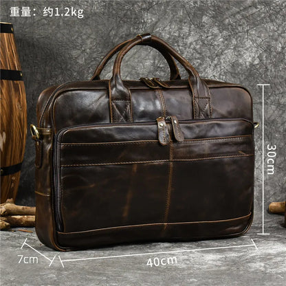 Luxury Genuine Leather Handbag for Men