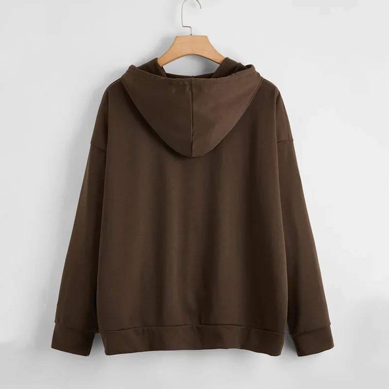 New Plus Size Long Sleeve Loose Spring Autumn Casual Hoodies