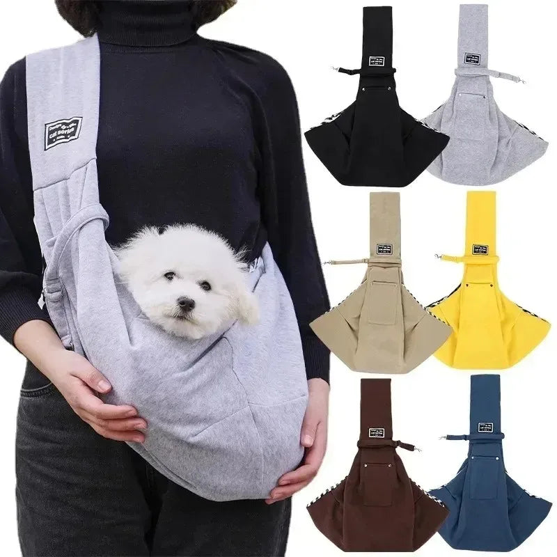 Cotton Comfortable Dog Bag Pet Out Crossbody Shoulder Bag