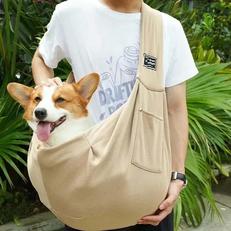 Cotton Comfortable Dog Bag Pet Out Crossbody Shoulder Bag