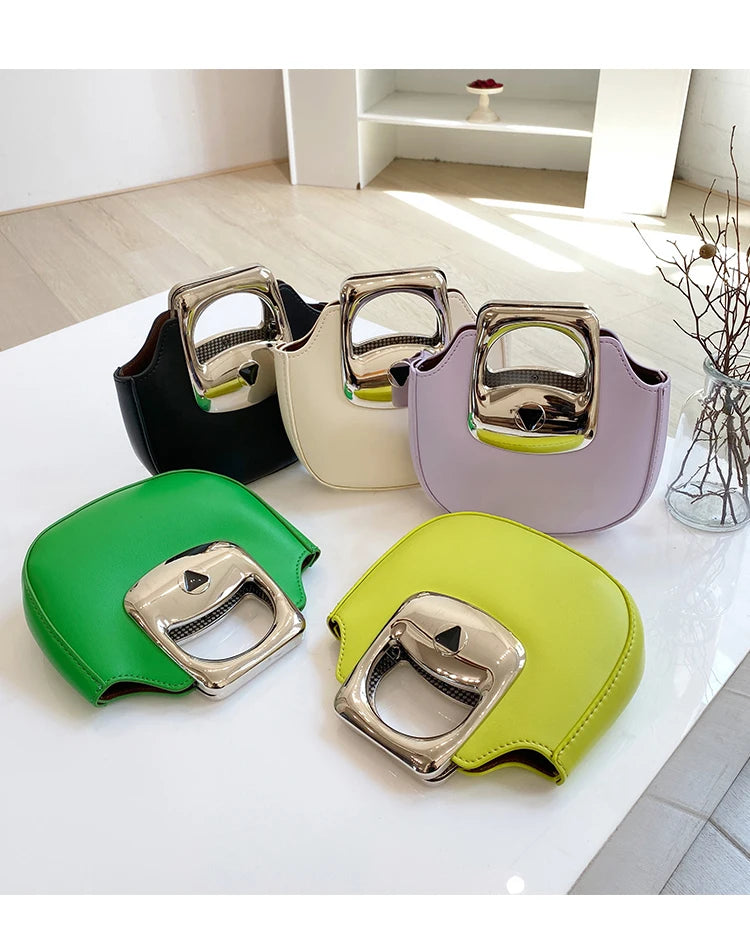 Metallic Luxury PU Leather Mini Crossbody Bags For Woman