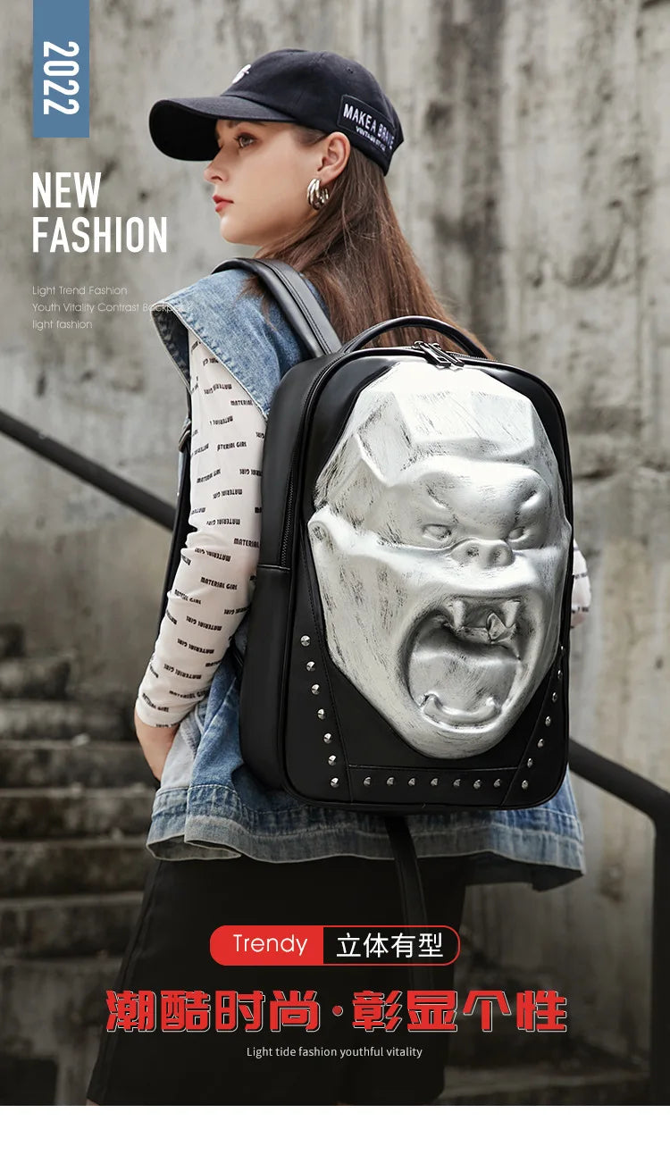 Head Luxury Designer Women Backpack Unisex