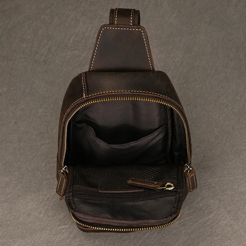 New Design Luxury Mulitifunction Chest Bag For Men Genuine Leather