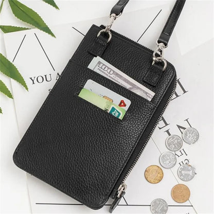 Fashion Genuine Leather Phone Crossbody Bag