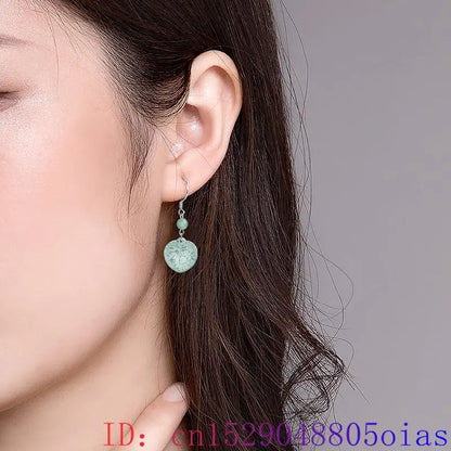 Blue Burmese Jadeite Fu Earrings Stone Luxury