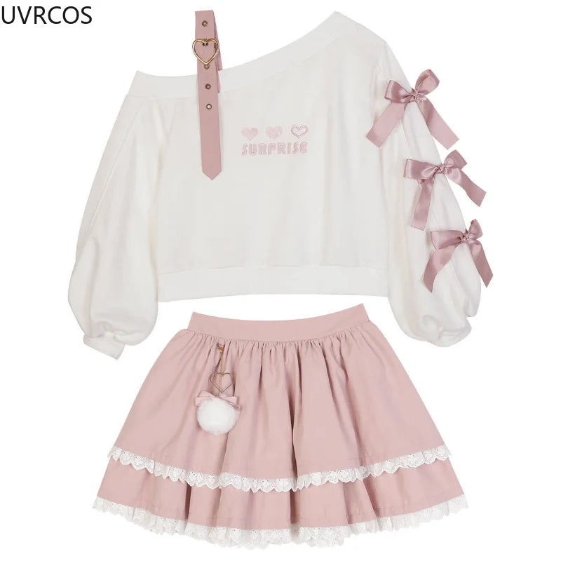 Spring Chic Gothic Skirt Sets Japan Girls Sweet Lolita