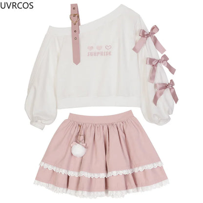 Spring Chic Gothic Skirt Sets Japan Girls Sweet Lolita