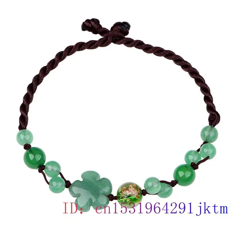 Jade Flower Anklets for Women Jewelry Gifts Green  Gemstones Men Luxury Designer