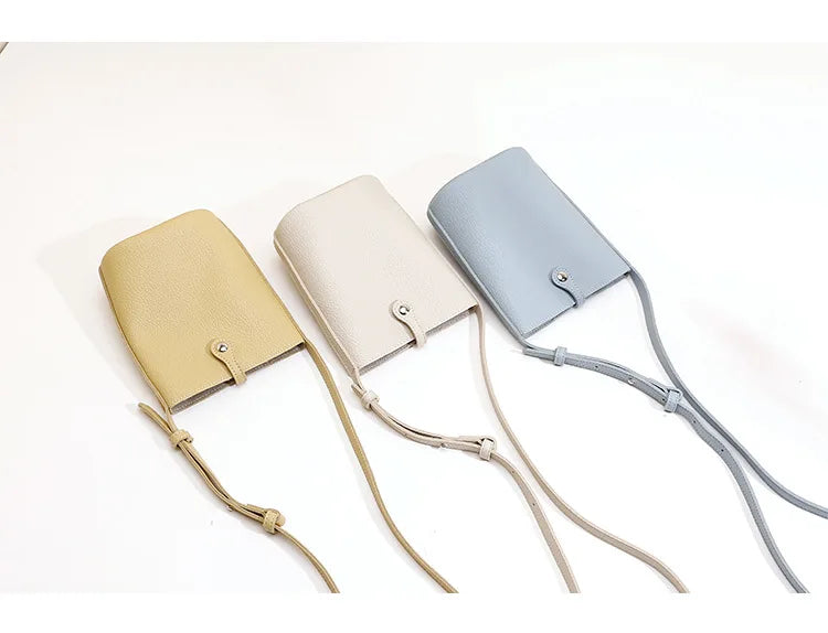 New in Women Mobile Phone Bag Soft Leather