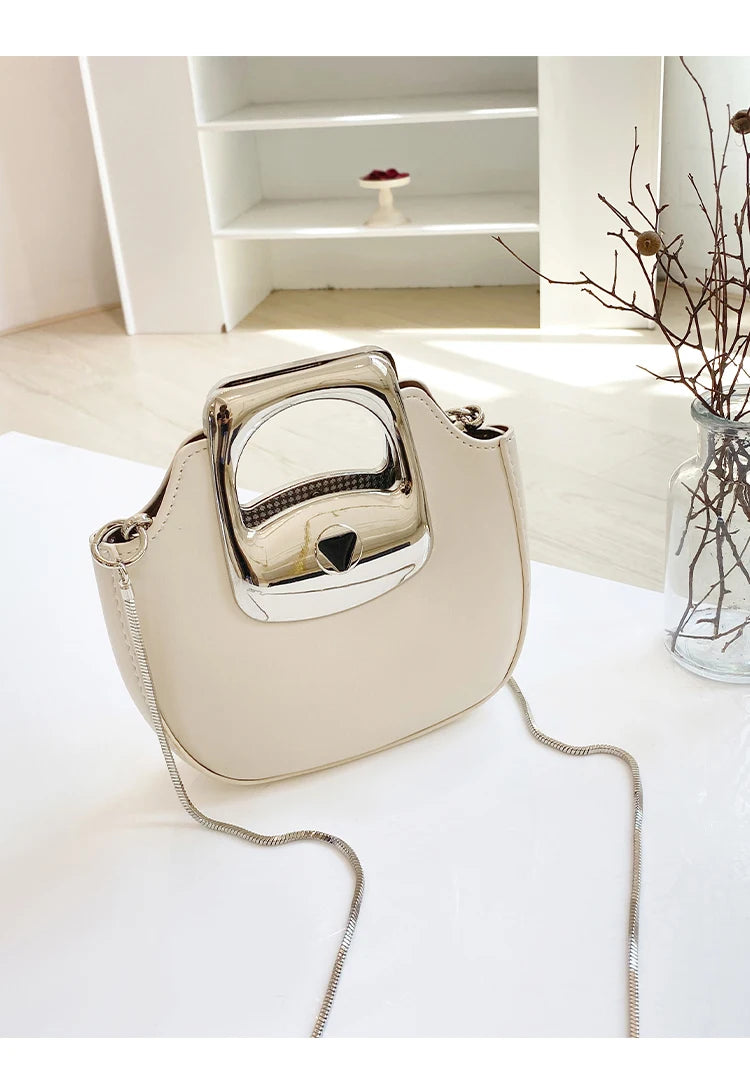 Metallic Luxury PU Leather Mini Crossbody Bags For Woman