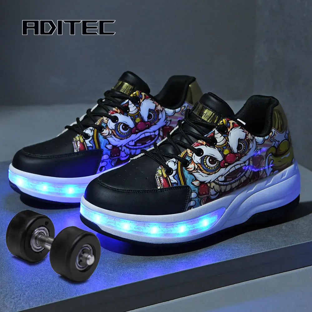 Roller Skate Shoes Kids Snickers With Wheels Children Rollerskates Fashion