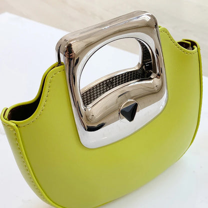 Metallic Luxury PU Leather Mini Crossbody Bags For Woman