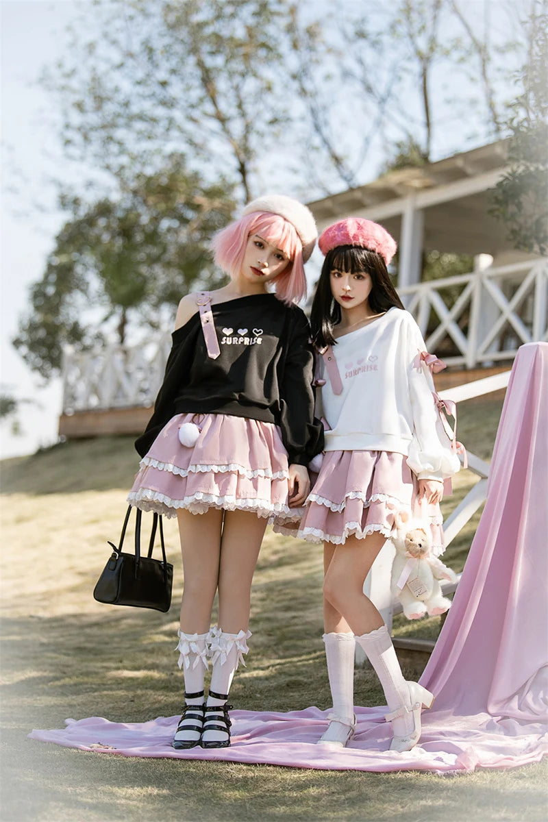 Spring Chic Gothic Skirt Sets Japan Girls Sweet Lolita