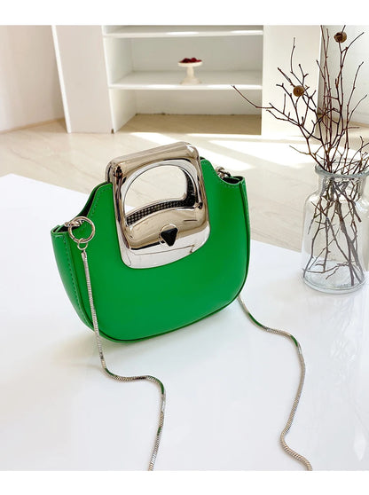 Metallic Luxury PU Leather Mini Crossbody Bags For Woman