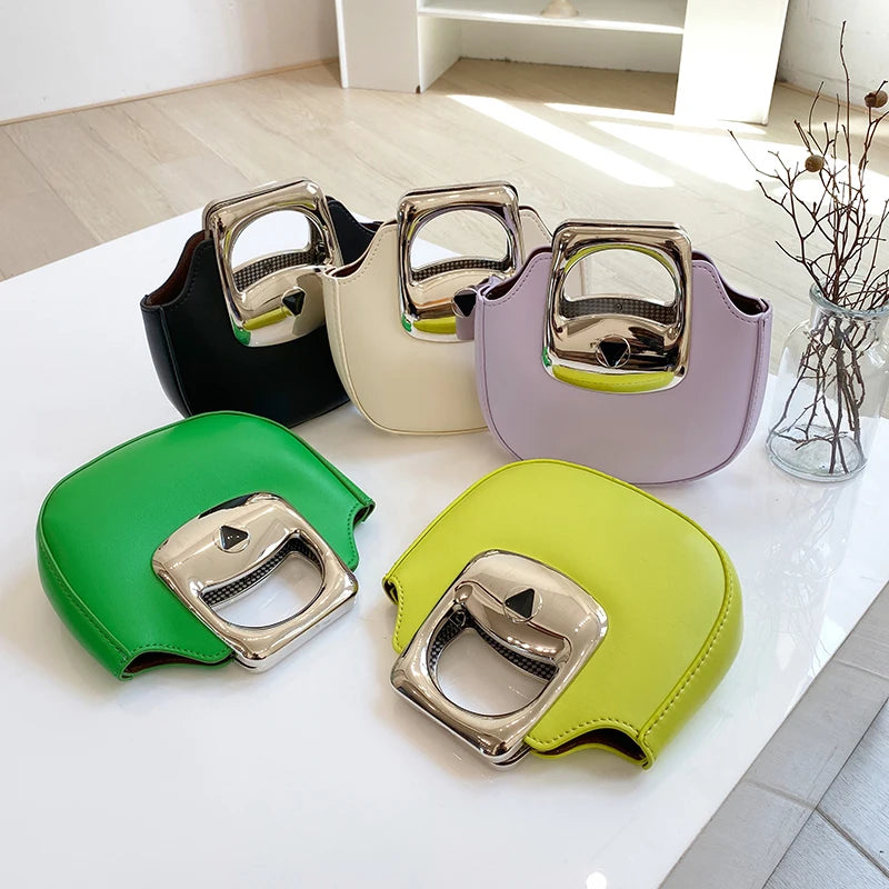 Metallic Luxury PU Leather Mini Crossbody Bags For Woman