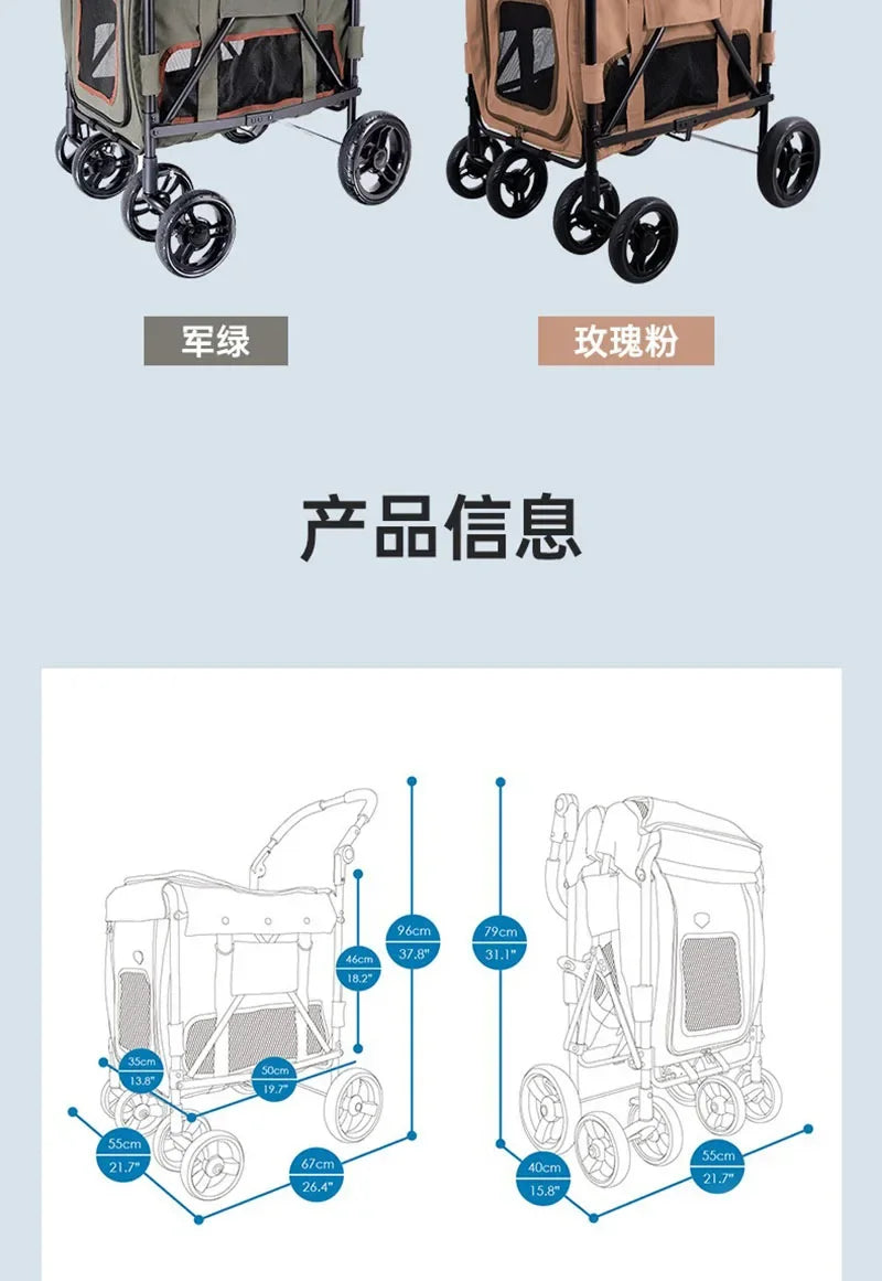 Outdoor Carrier Pet Trolley Case Lightweight