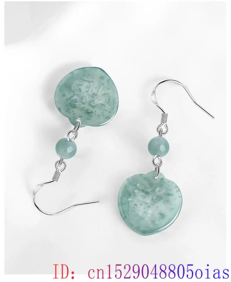 Blue Burmese Jadeite Fu Earrings Stone Luxury