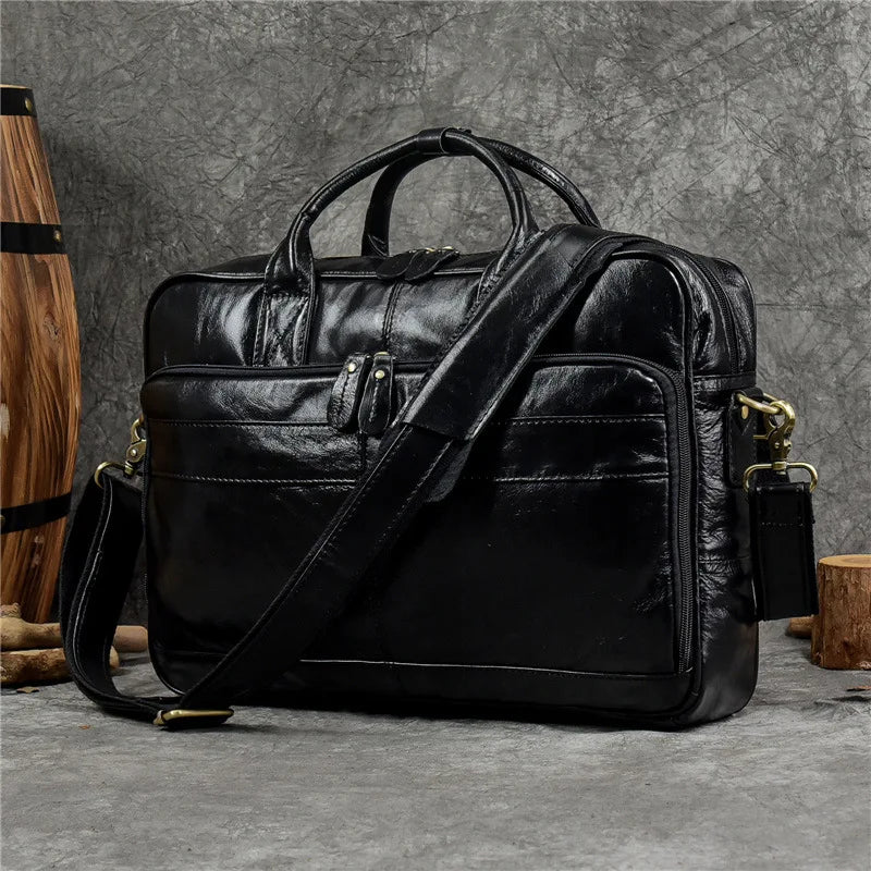 Luxury Genuine Leather Handbag for Men